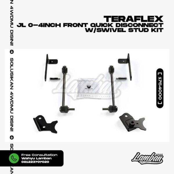 TERAFLEX JL 0-4Inch Front Quick Disconnect W/Swivel Stud Kit